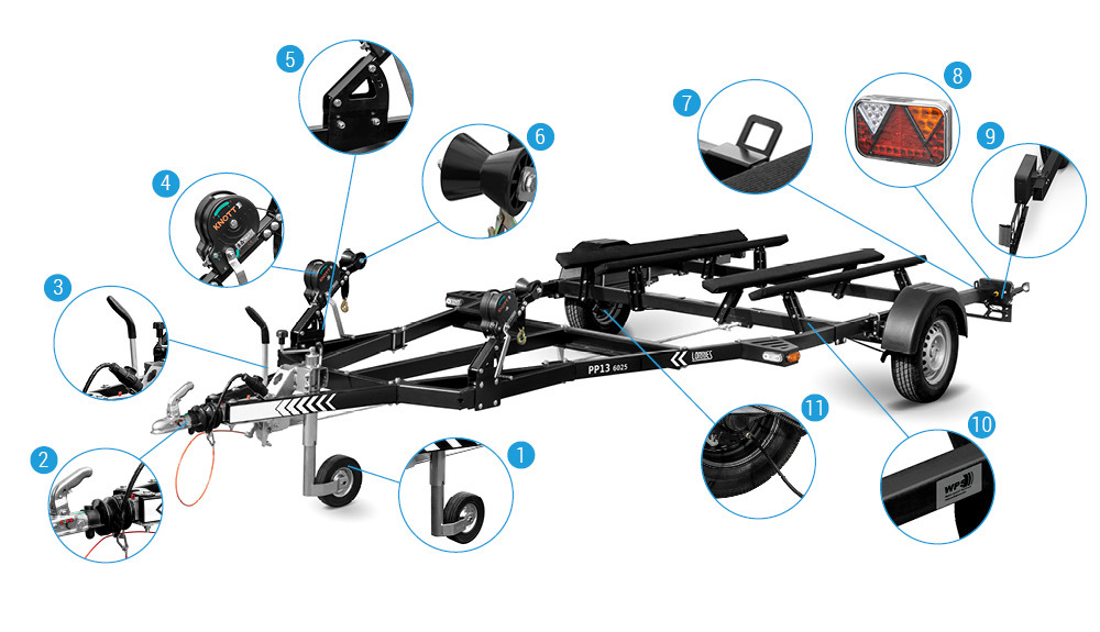 trailer equipment for two jet skis