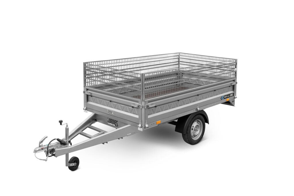 Light single-axle flatbed trailer with an openwork extension