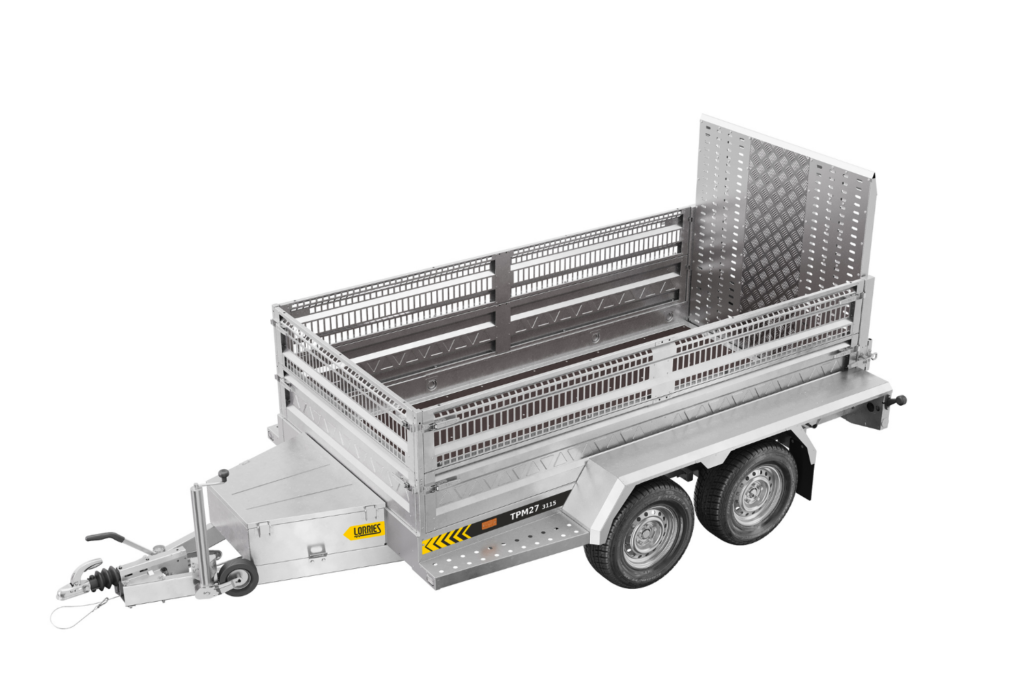 TPM construction trailer with double full and mesh sides