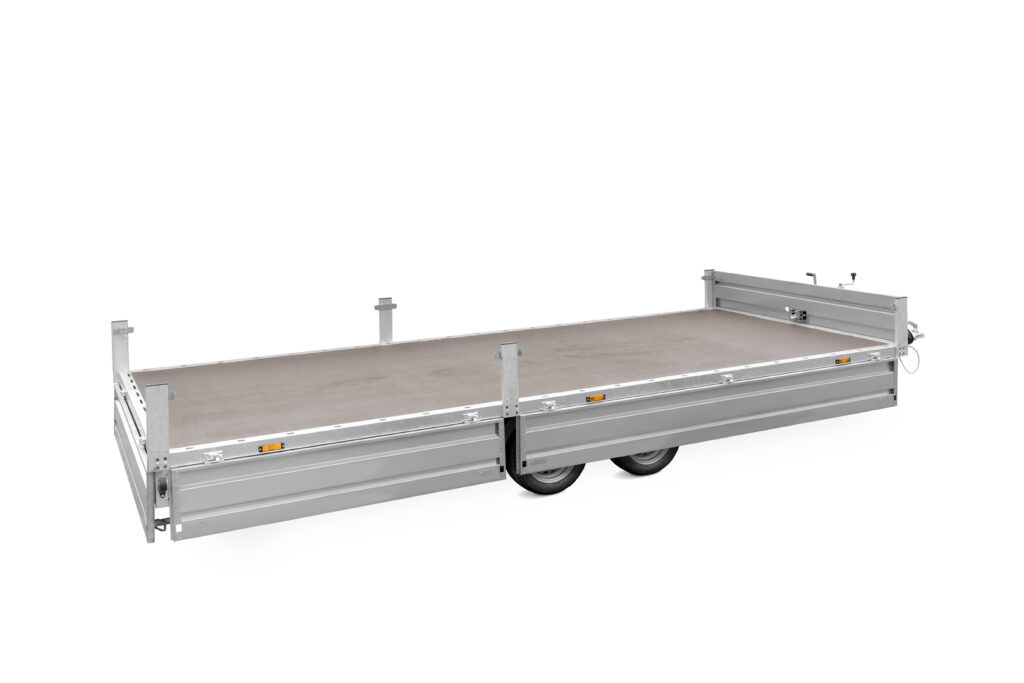 Tow truck trailer with sides and open sides