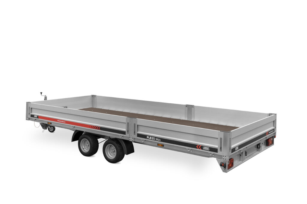 Abschleppwagenanhänger mit Aluminiumseitenwänden, zulässiges Gesamtgewicht 3500 kg, 5,5 Meter