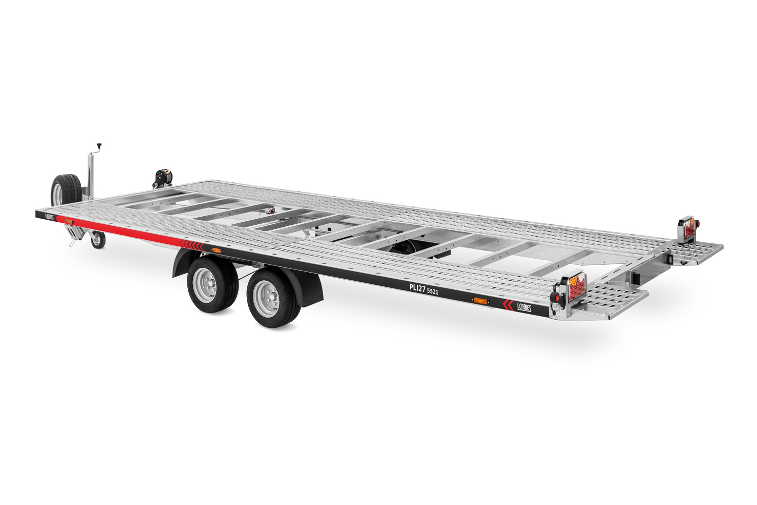 przyczepa laweta LORRIES car transporter trailer Anhänger ze zintegrowanymi najazdami 2700 kg 5.5m