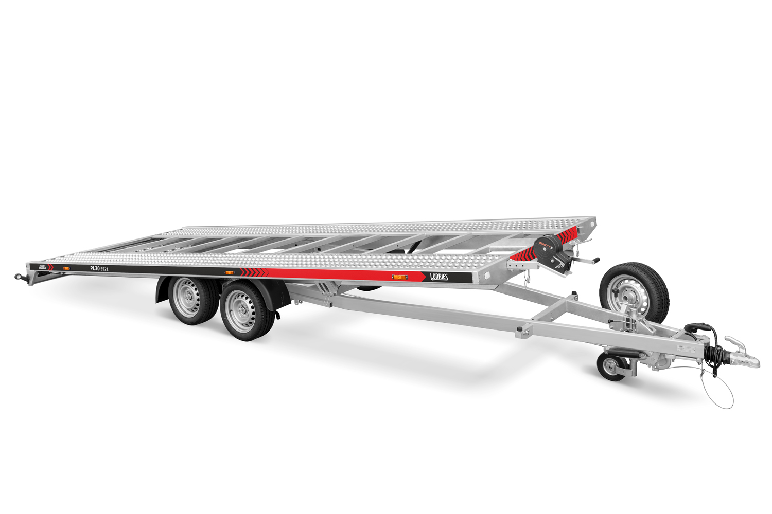 przyczepa laweta uchylna LORRIES car transporter trailer Anhänger ze zintegrowanymi najazdami 3000 kg 5.5 m
