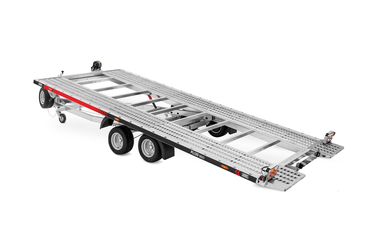 przyczepa laweta LORRIES car transporter trailer Anhänger ze zintegrowanymi najazdami 3000 kg 5m