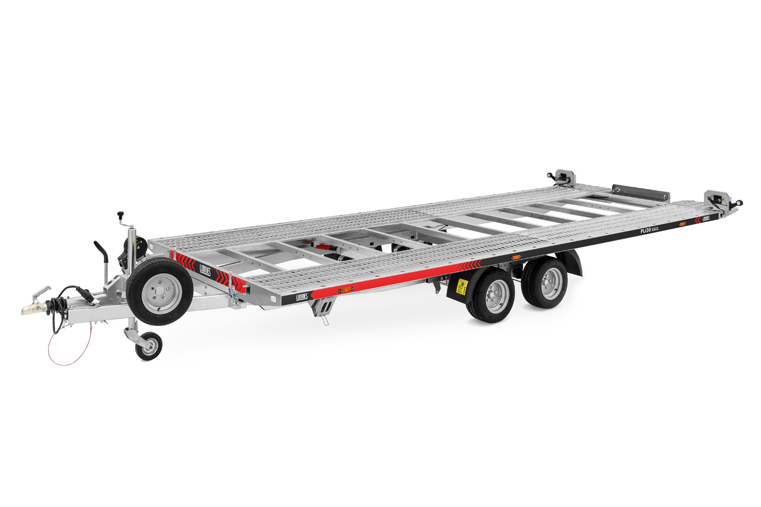 przyczepa laweta LORRIES car transporter trailer Anhänger ze zintegrowanymi najazdami 3000 kg 5,5 m