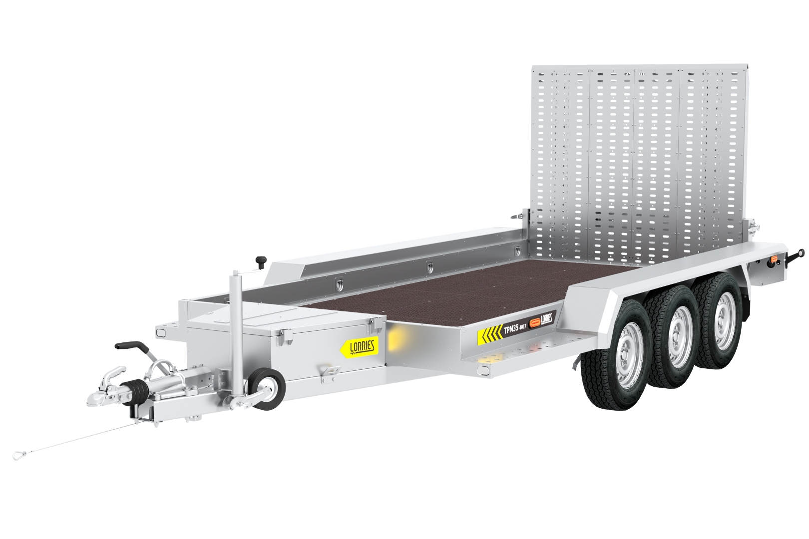 three-axle construction trailer