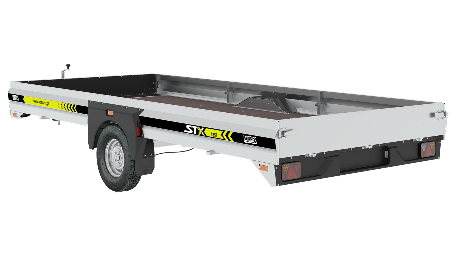 modern flatbed car trailer with net